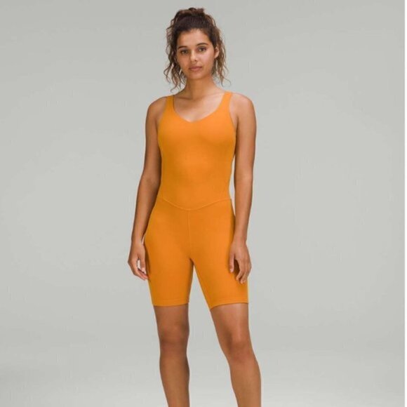 Lululemon Align Onesie 8" Autumn Orange 6 - Picture 1 of 10